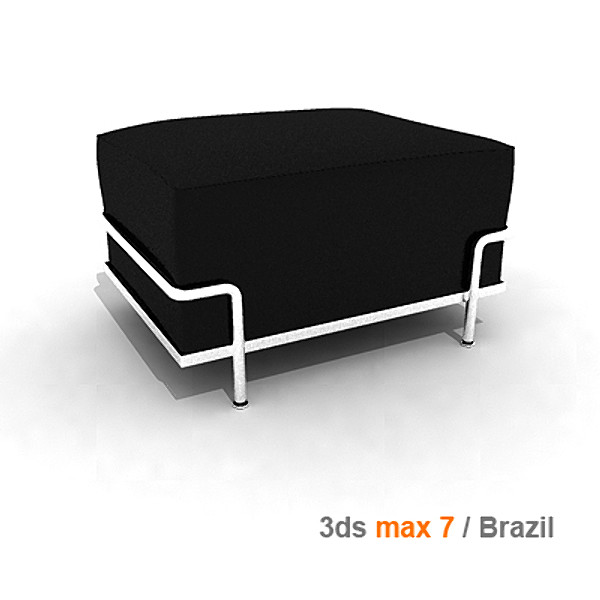 3d model le corbusier ottoman - lc2 ottoman by lajhar